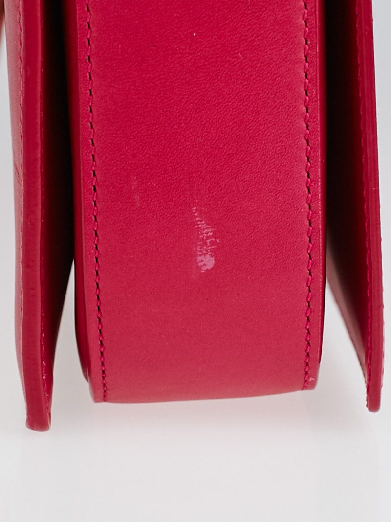 【待望★】 Leather Calfskin Fuchsia Laurent Saint Yves Medium Bag Lulu ピーコート