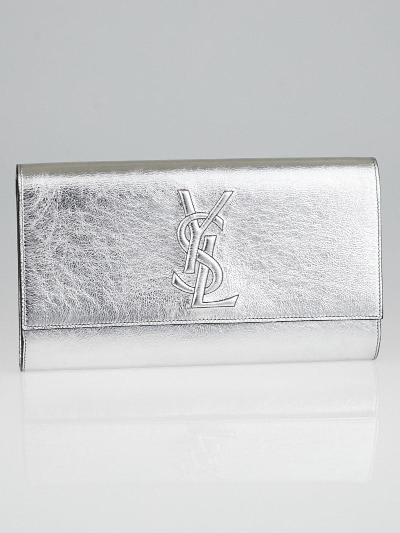Silver ysl clutch on sale