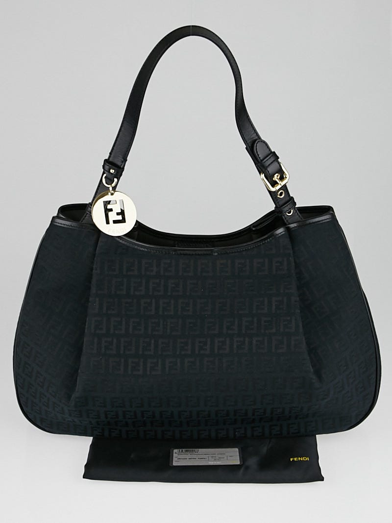Fendi Black Zucchino Print Canvas Shopping Tote Bag 8BH220