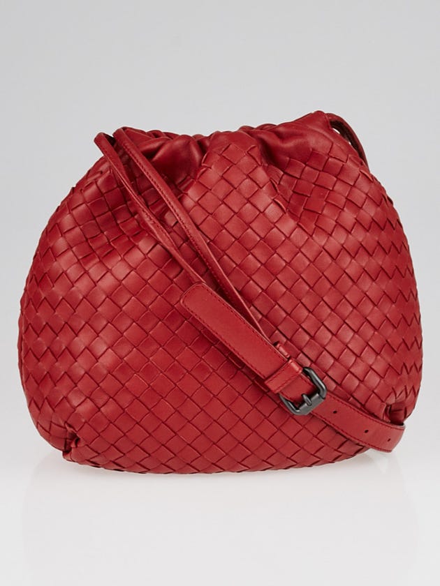 Bottega Veneta Carmino Intrecciato Woven Nappa Leather Small Crossbody Bag