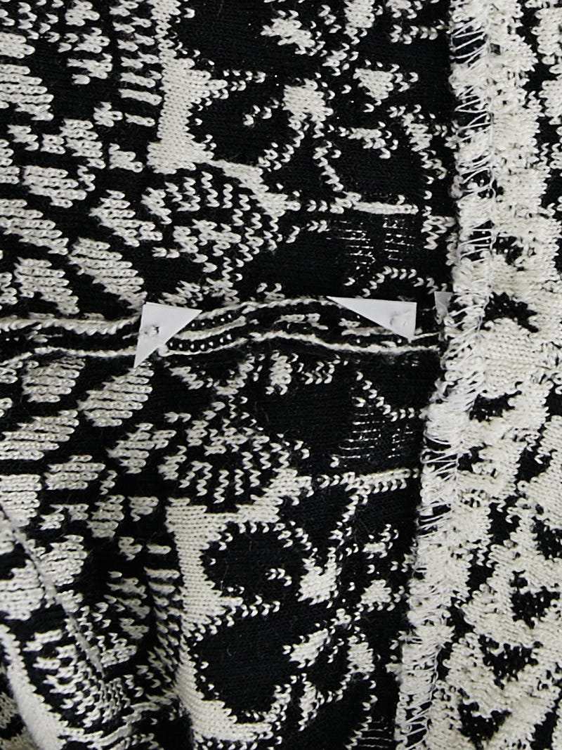 Alexander McQueen Cream/Black Floral Knit Stretch Sleeveless