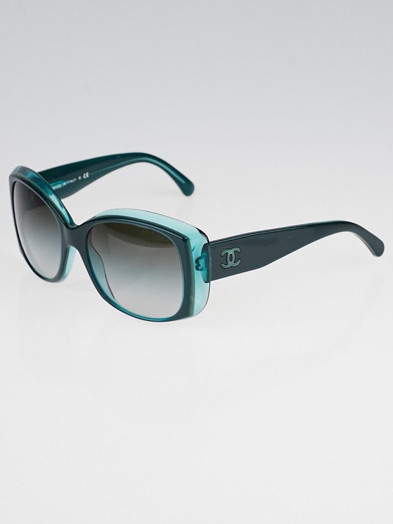NWOT CHANEL Vintage MINT Green Blue CC Logo Dark Lens Sunglasses with Case NEW CHANEL | Accessories | Nwot Chanel Vintage Mint Green Blue  main image 3
