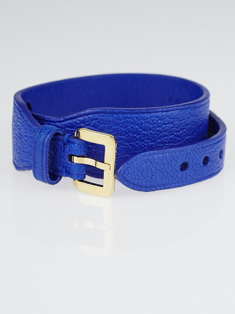 Louis Vuitton Purple Leather Wrap Spike It Bracelet Size 17