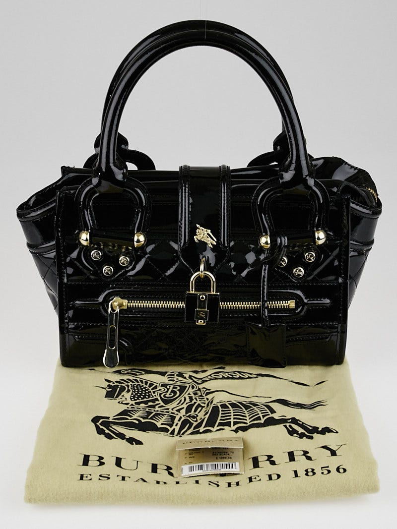 Burberry patent leather tote top