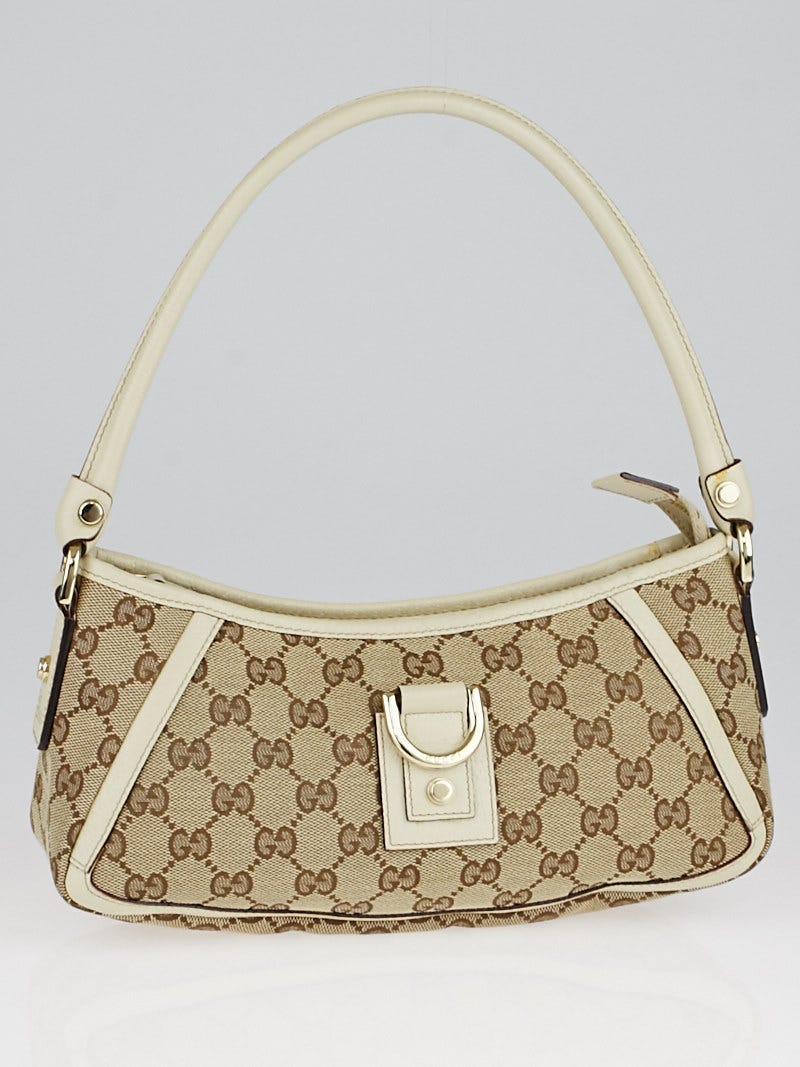 Gucci Beige/White GG Canvas Abbey Shoulder Bag | Yoogi's Closet