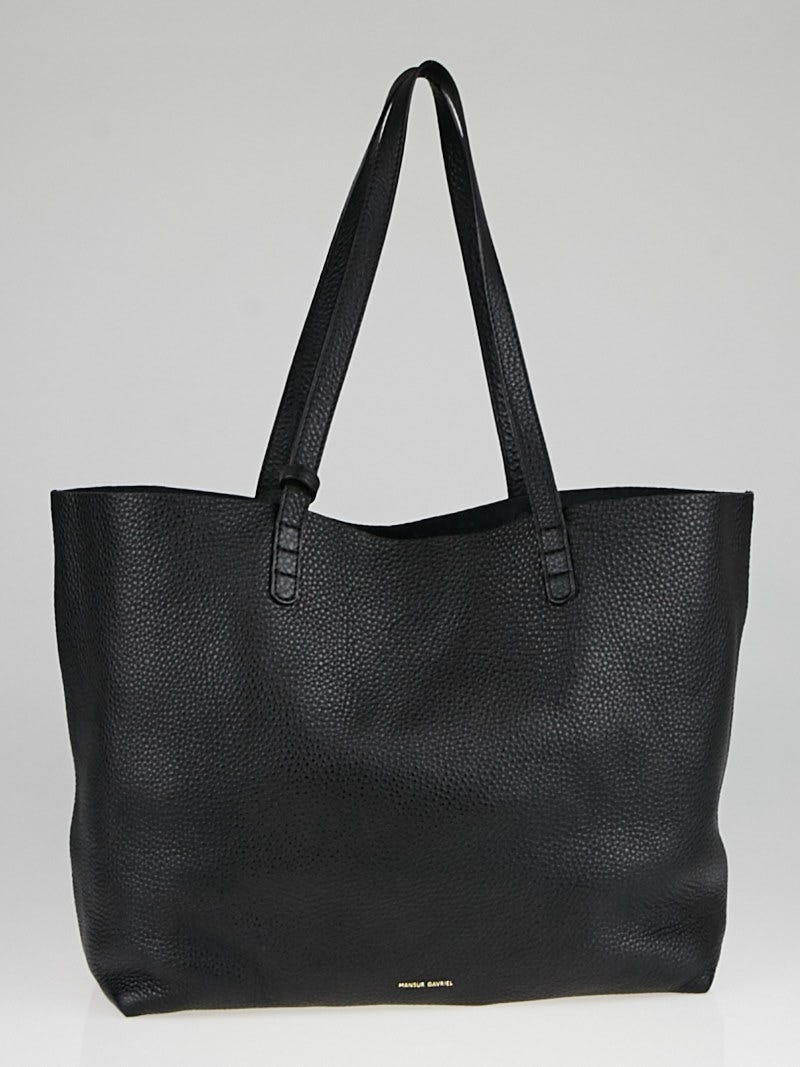 Mansur Gavriel Black Tumble Leather Large Tote Bag Yoogi s Closet