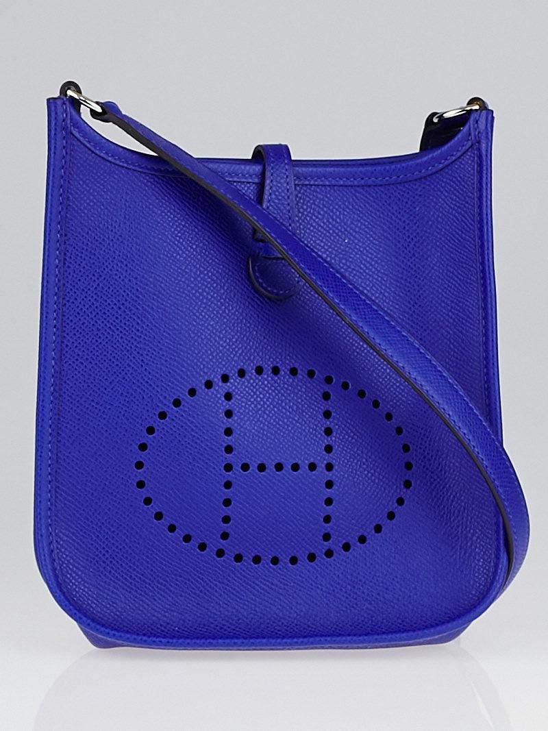 Hermes Blue Electric Epsom Leather Evelyn TPM Bag | Yoogi's Hermes Blue Electric Epsom Leather Evelyn TPM Bag | Yoogi's