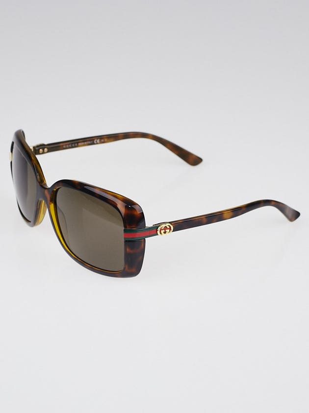 Gucci Tortoise Shell Frame Rectangle Sunglasses-3188/S