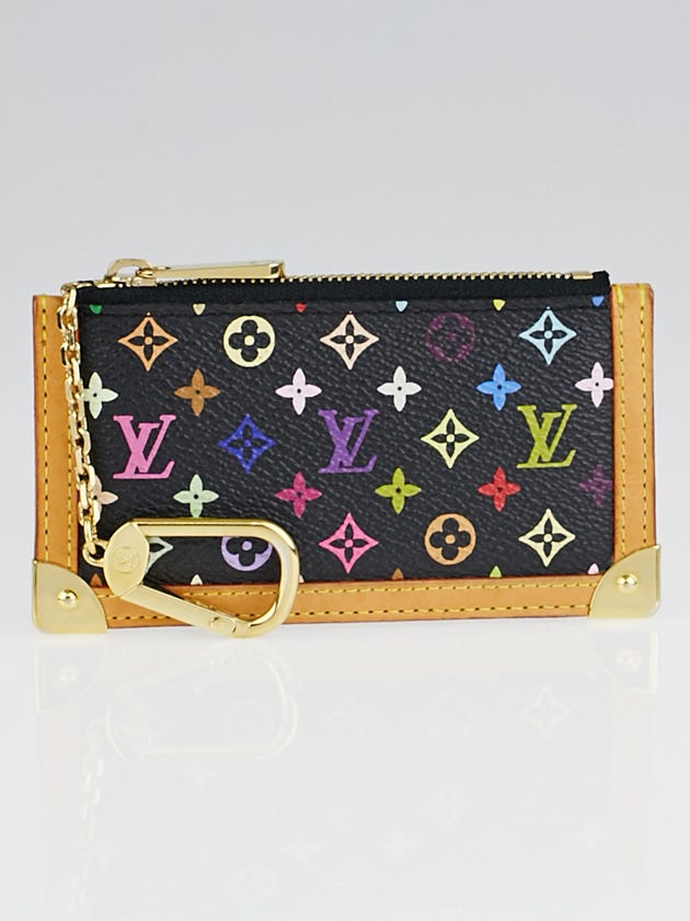 Louis Vuitton Black Monogram Multicolore Canvas Pochette Cles Key and Change Holder
