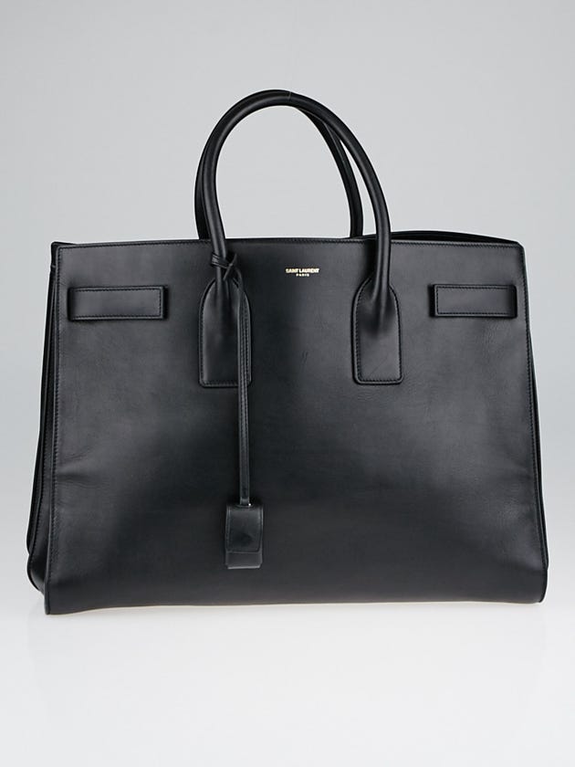 Yves Saint Laurent Black Calfskin Leather Classic Large Sac de Jour Bag