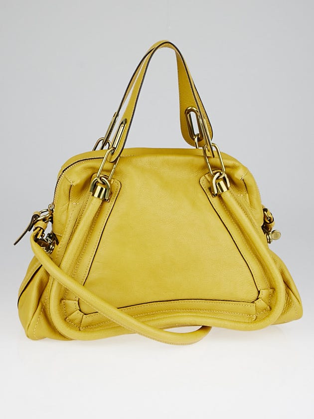 Chloe Mustard Pebbled Leather Medium Paraty Bag