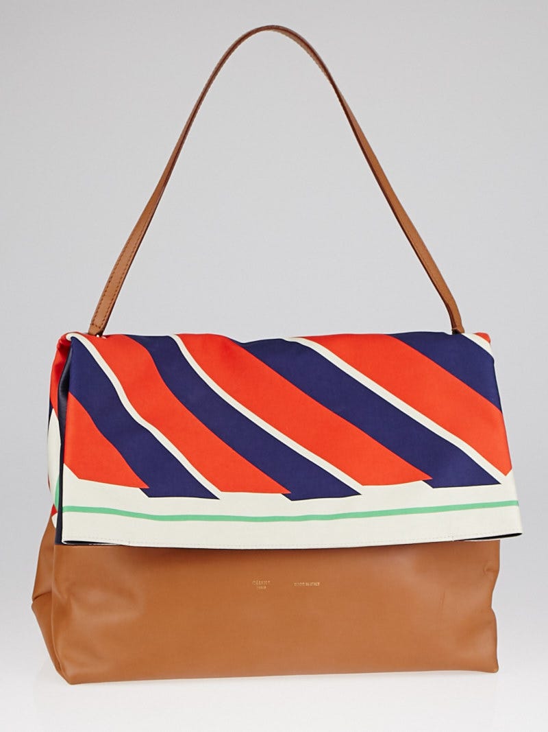 Celine Multicolor Textile and Brown Leather All Soft Shoulder Bag Yoogi s Closet