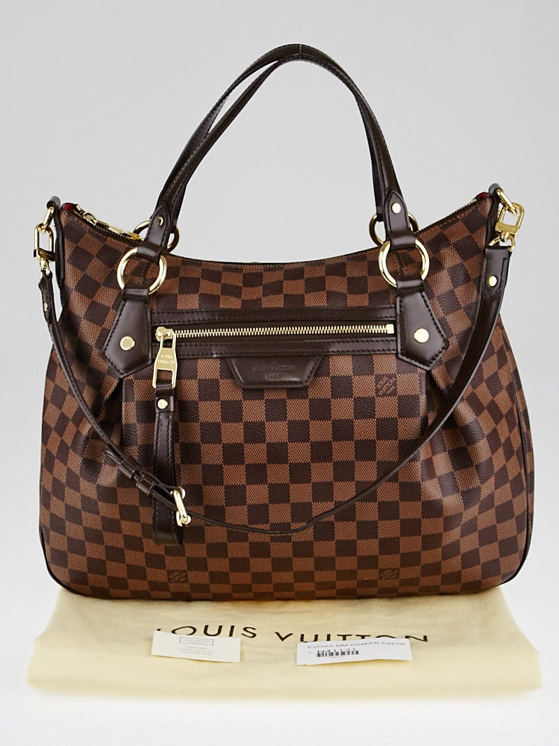 Louis Vuitton Evora MM Damier Ebene Tote Shoulder Bag