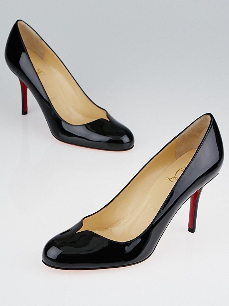 Christian Louboutin Black Patent Leather Sophia Regina Pumps Size 7 37.5 Yoogi s Closet