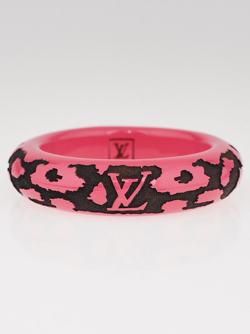 Louis Vuitton Lacquer Wood Leomonogram Bangle Bracelet (SHF-23030