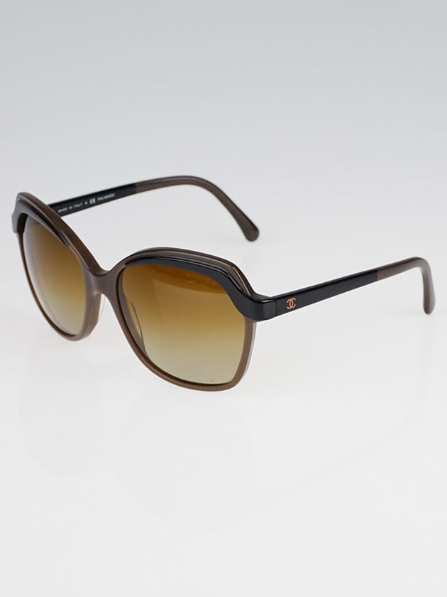 Chanel Brown/Black Gradient Tint Oversized CC Logo Sunglasses-5228