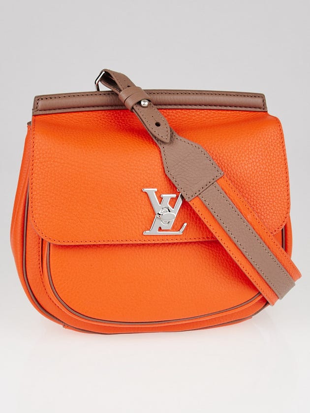 Louis Vuitton Tangerine/Taupe Taurillon Leather Marceau Bag