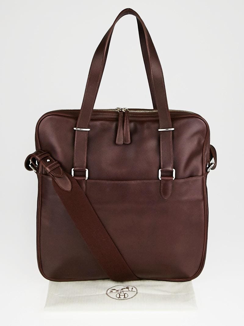 Hermes Havane Evergrain Leather Hebdo Bag | Yoogi's Closet