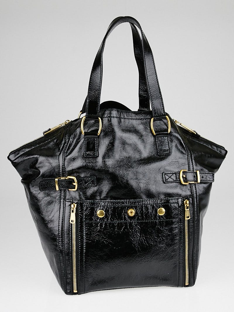 Yves Saint Laurent Black Patent Leather Large Uptown Bag - Yoogi's