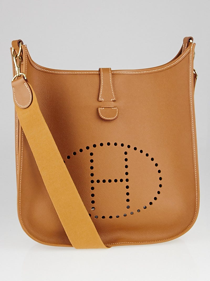Hermes Gold Epsom Leather Evelyne I GM Bag - Yoogi's Closet