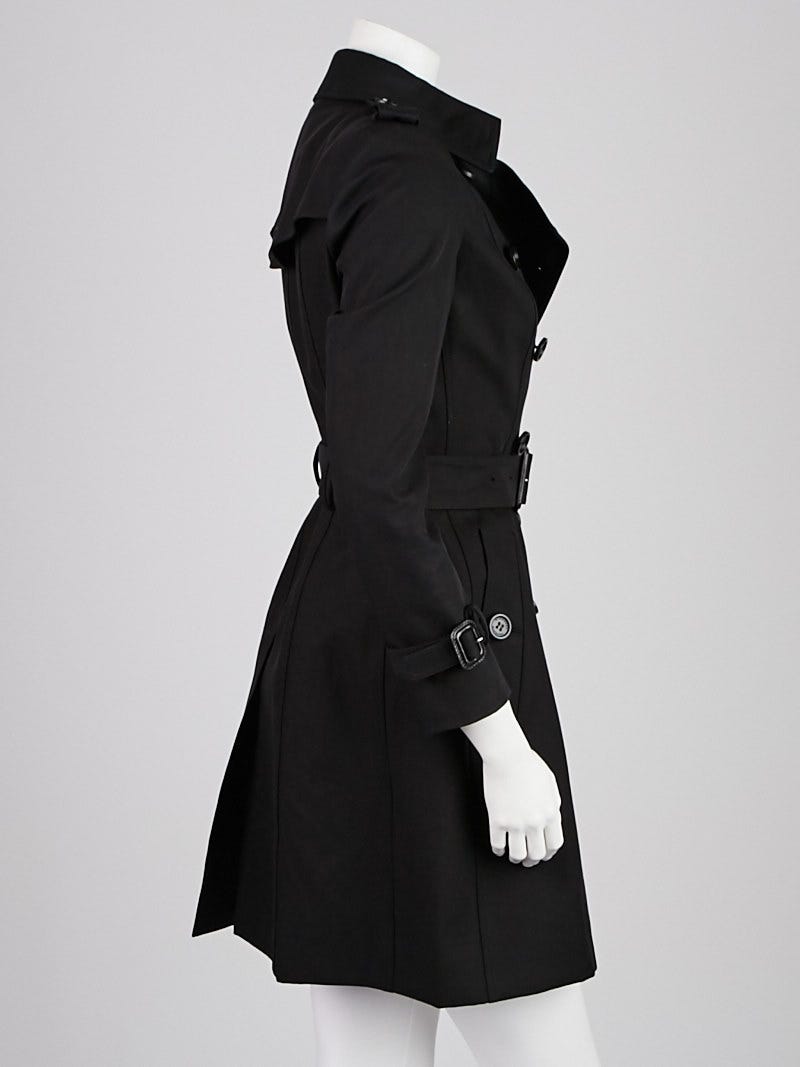 Burberry Prorsum Black Cotton Mid Length Trench Coat Size 4 38 Yoogi s Closet