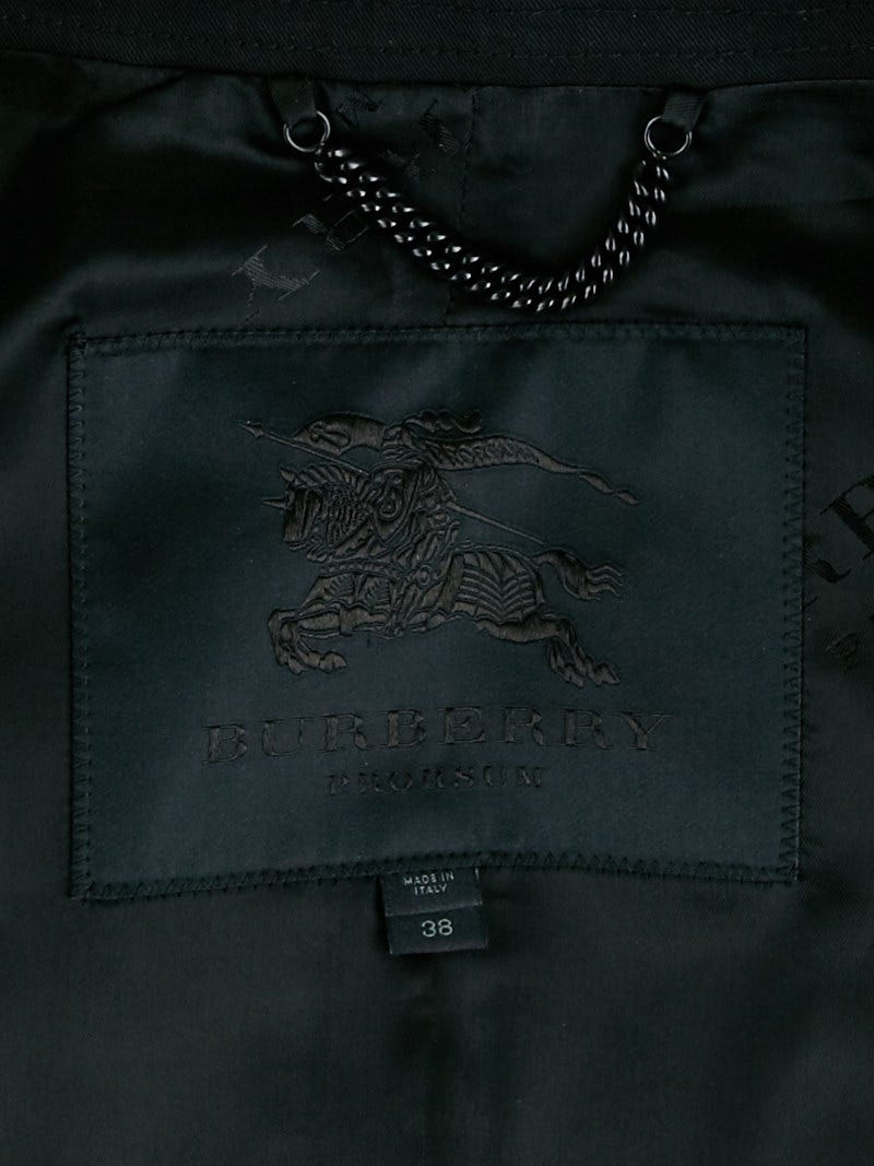 Burberry Prorsum Black Cotton Mid Length Trench Coat Size 4 38 Yoogi s Closet