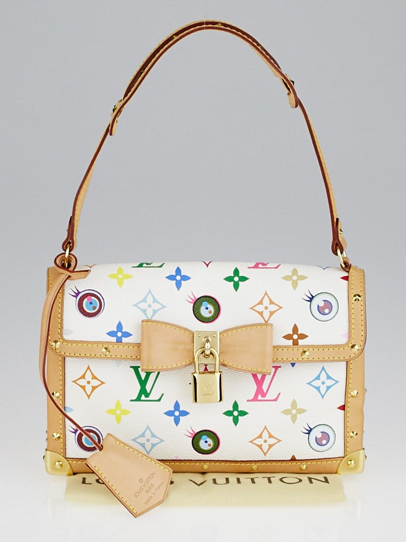 Louis Vuitton, Bags, Takashi Murakami Louis Vuitton White Monogram  Multicolore Eye Need You Bag Rare