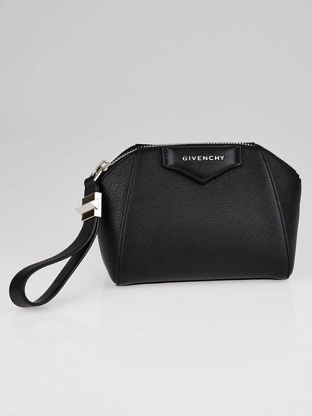 Givenchy Black Sugar Goatskin Leather Antigona Small Beauty Wristlet Bag