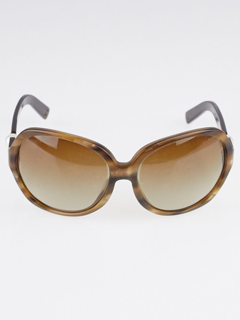 Chanel Brown Frame Brown Tint Pearl Sunglasses 5141-H | Yoogi's Closet