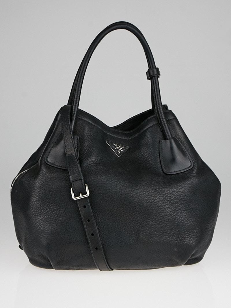 Prada Side Zipper Design Leather Shoulder Bag Second Hand / Selling