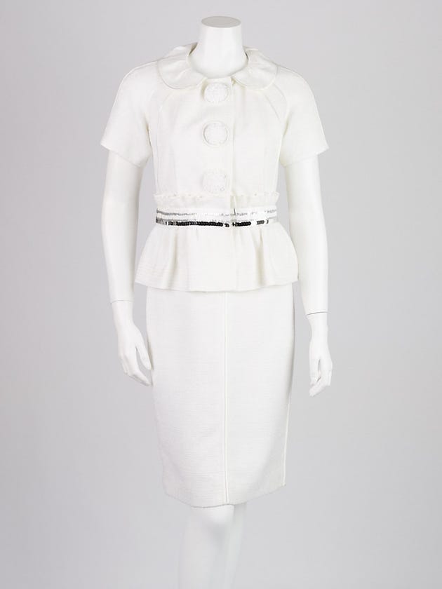 Louis Vuitton White Dress and Jacket Set Size 6/38