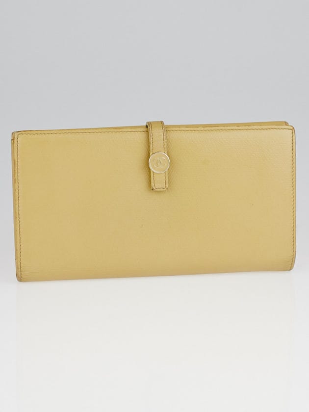 Chanel Beige Leather Continental Long Wallet