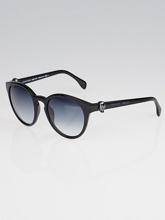 Alexander McQueen Black Plastic Round Sunglasses- 4196