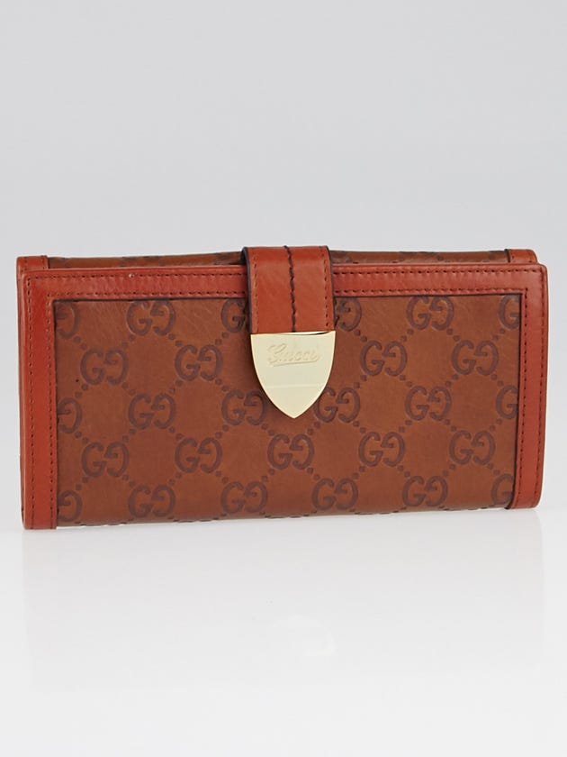 Gucci Brown Guccissima Leather Continental Flap Wallet