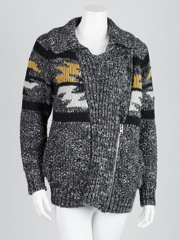 Isabel Marant Etoile Anthracite Wool Blend Obira Cardigan Sweater Size 0/34