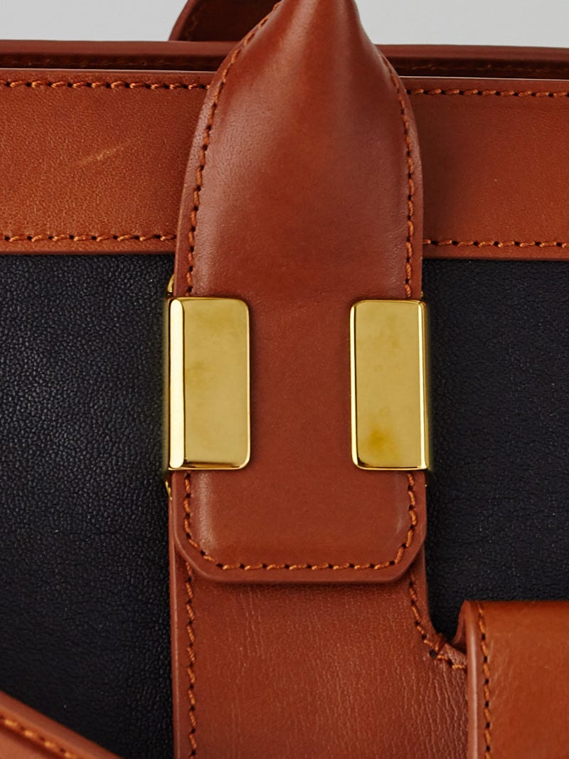 Chloe Black/Tan Leather Colorblock Alice Satchel Bag