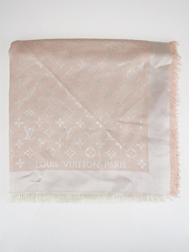 Louis Vuitton Light Pink Monogram Silk/Wool Shawl
