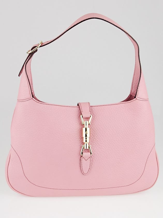 Gucci Pink Pebbled Leather Jackie Small Hobo Bag