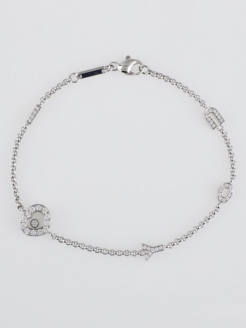 Louis Vuitton 18k White Gold and Diamond Heart Bracelet - Yoogi's