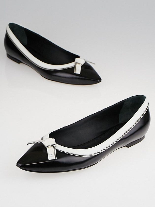 Louis Vuitton Black Patent Leather Jackie Ballerina Flats Size 9.5/40