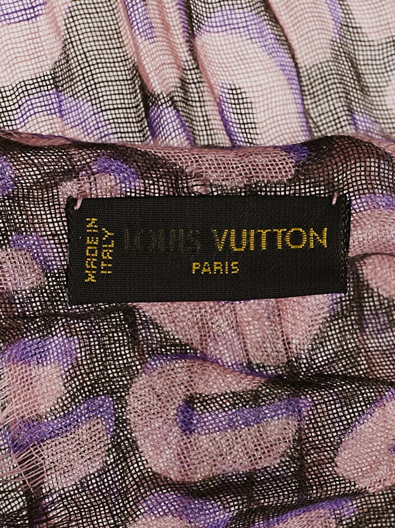 Louis Vuitton Mauve Cashmere/Silk Stephen Sprouse Leopard Stole