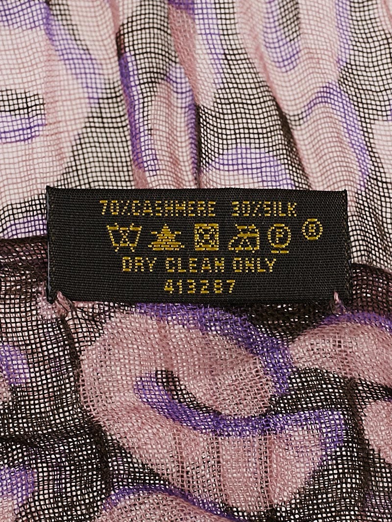 Louis Vuitton Mauve Cashmere/Silk Stephen Sprouse Leopard Stole