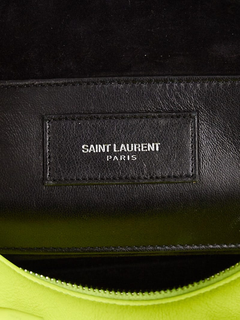 Yves Saint Laurent Neon Yellow Calfskin Leather Classic Baby