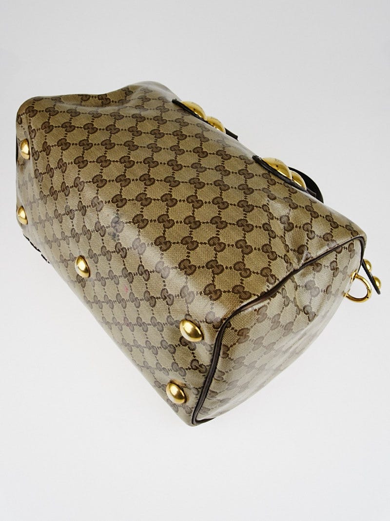 Gucci Beige/Ebony GG Crystal Coated Canvas Babouska Fable Gucci Beige/Ebony GG Crystal Coated Canvas Babouska Fable