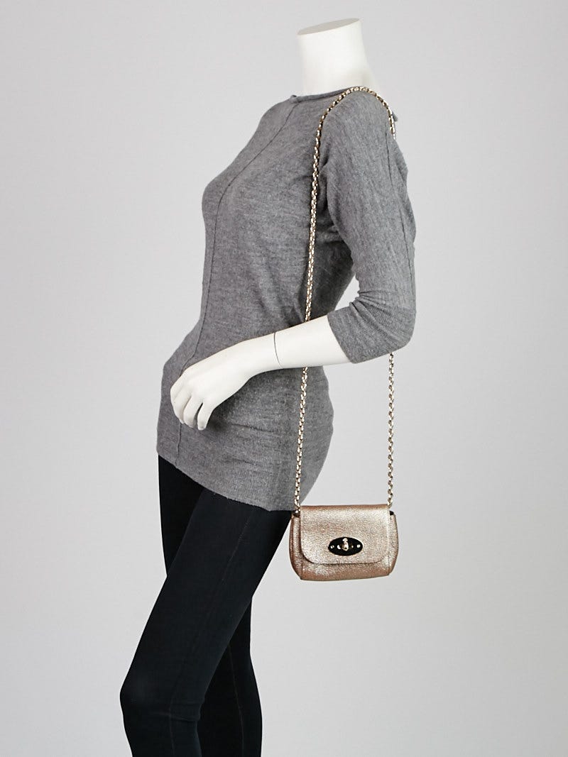 Mulberry Metallic Mushroom Goatskin Leather Mini Lily Bag Mulberry Metallic Mushroom Goatskin Leather Mini Lily Bag