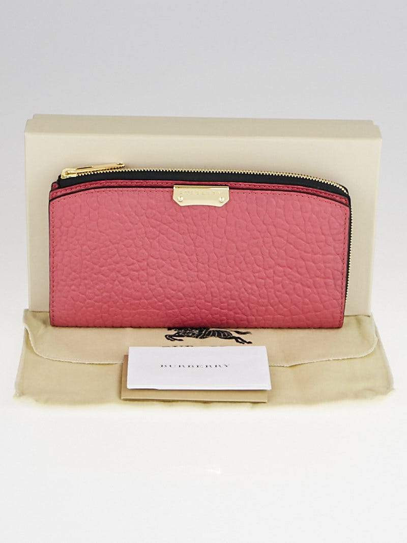 Burberry Crimson Pink Grain Leather Alvington Continental Wallet