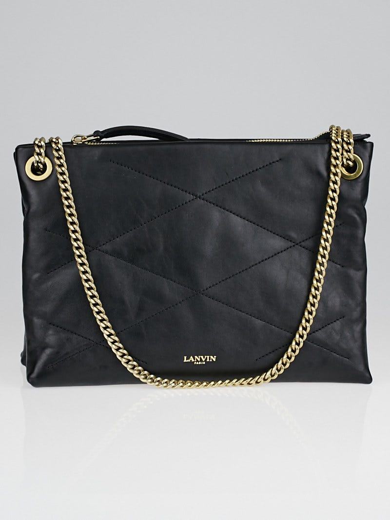 Lanvin Black Quilted Lambskin Leather Small Sugar Shoulder Bag Yoogi s Closet