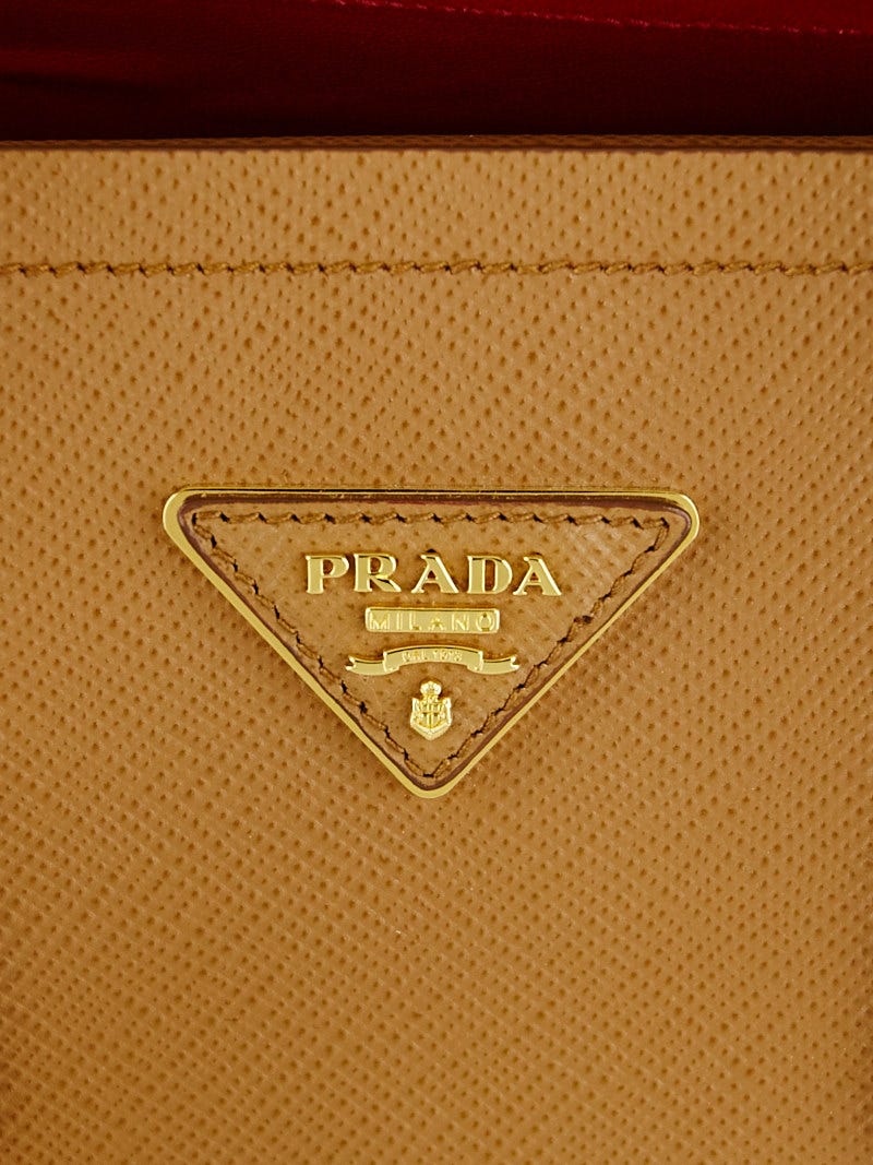 Prada Caramel Saffiano Leather Double Handle Tote Bag B2756T