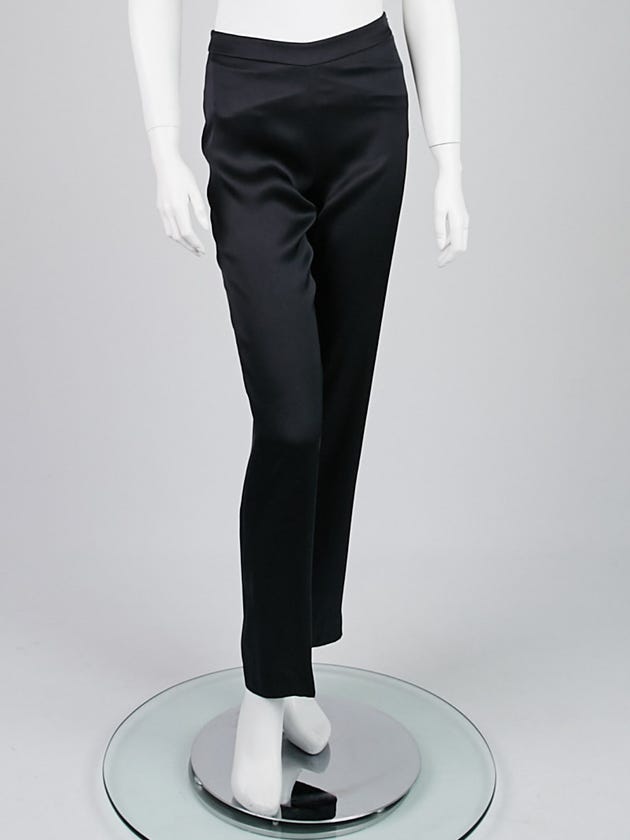 Giorgio Armani Black Silk Trouser Pants Size 2/36