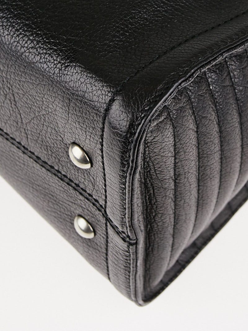 Alexander McQueen Black Leather Padlock Biker Zip Satchel